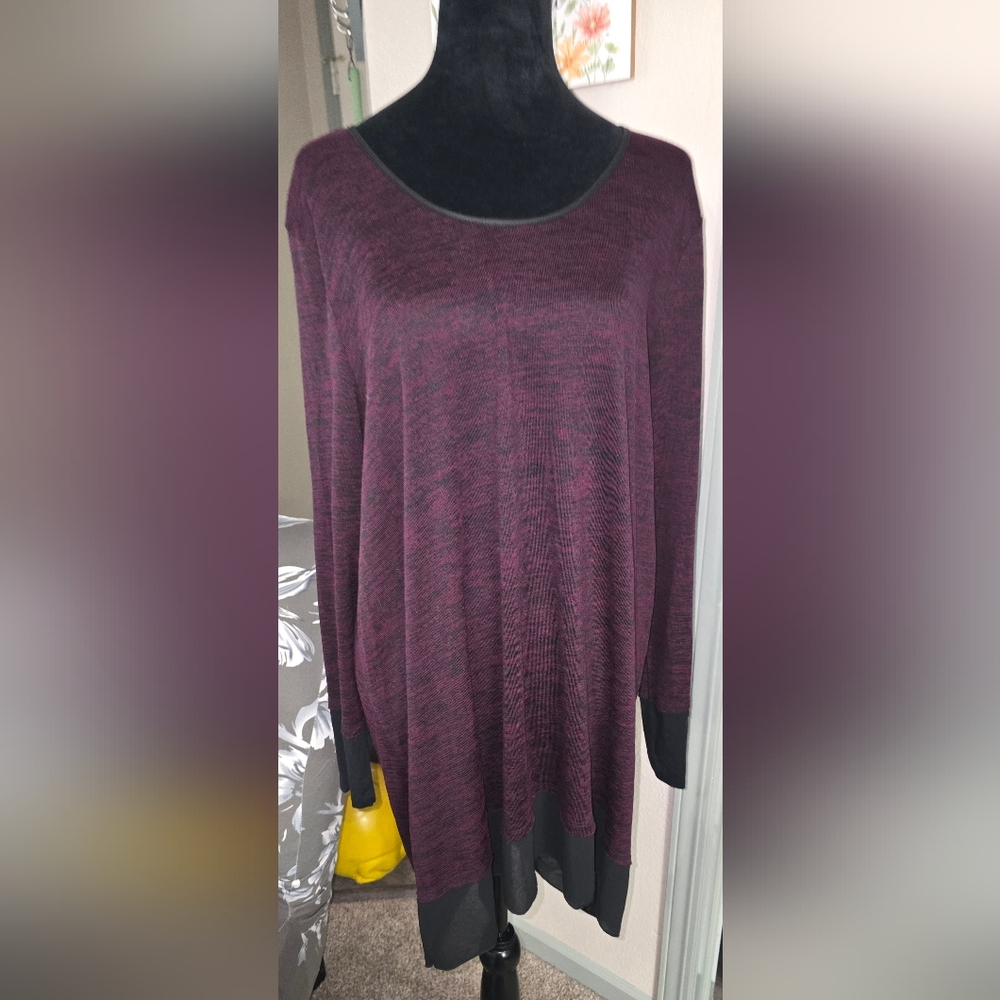 Melissa McCarthy Seven7 Plum and Charcoal Tunic (K18/32P)